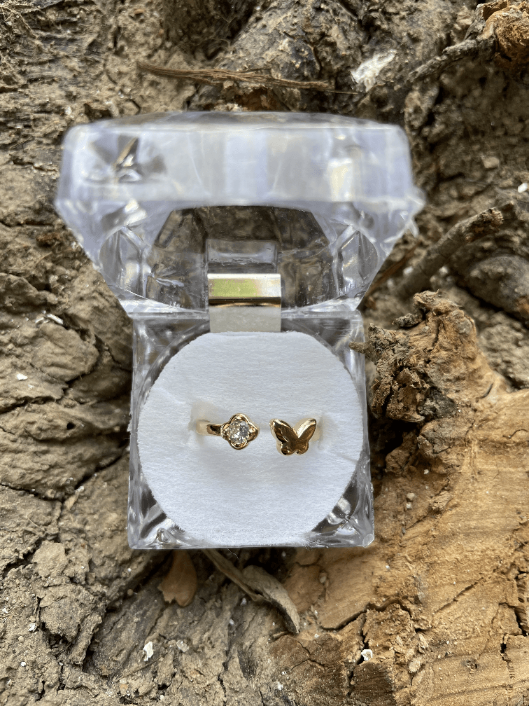 Mini Gold Butterfly - rings at AmbsbyMaria